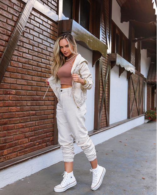 Conjunto Linho Creme Modelo Esportista 20542  Unica