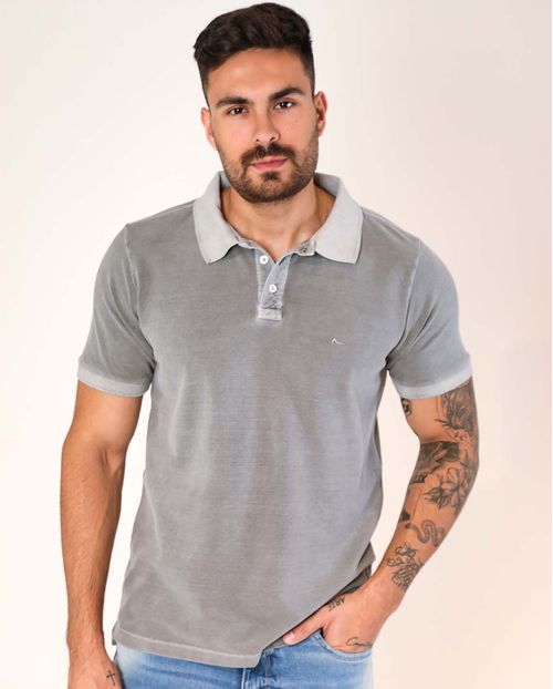 Camisa Masculina Polo Cinza Consciência   80047c Cinza