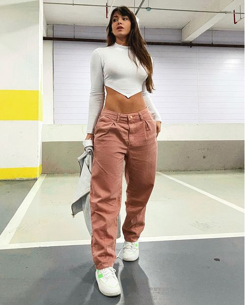 Calça Fem Slouchy Colors Rosa Algodão 20001 Unica