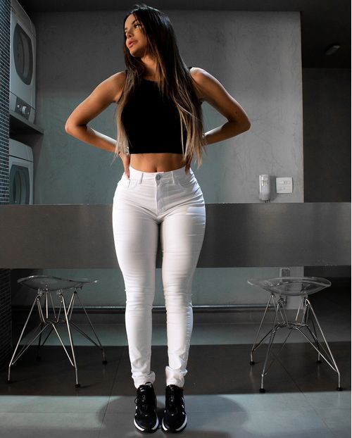 Calça Skinny Hot Pants Branca 21093b Unica