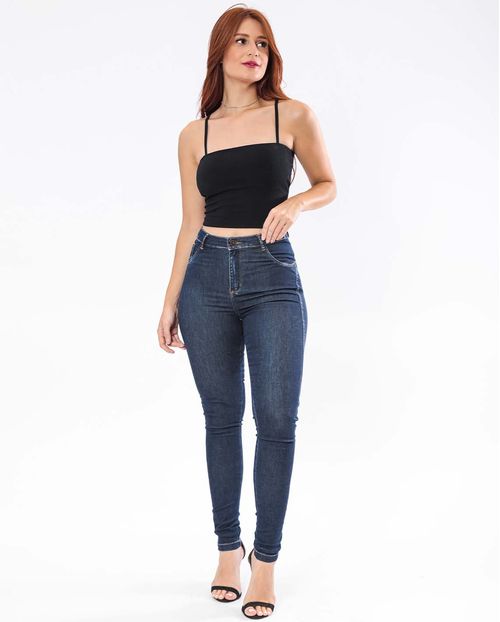 Calça Jeans Feminina Skinny Extreme Power Pala Continua 02702 Escura