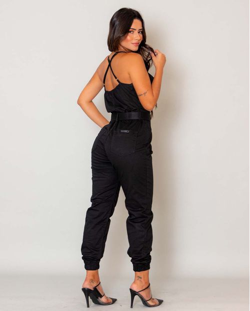 Macacão Feminino com Decote e Alças 21251 Preto
