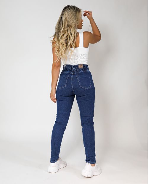 Calça Rope Escura com Elastano- 02407 Unica