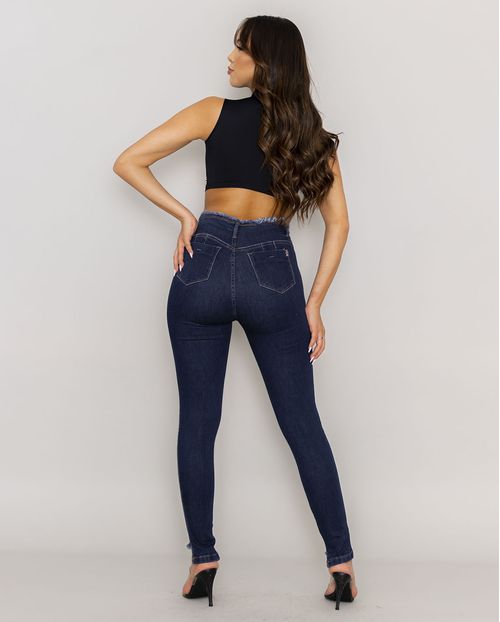 Calça Jeans Skinny Hot com Cós Desfiado   19741 Unica