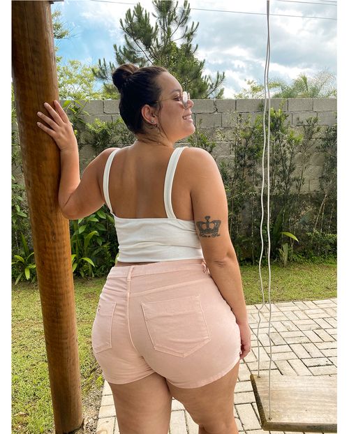 Shorts Fem Plus Collor Rosa Verão/21 20121 Unica