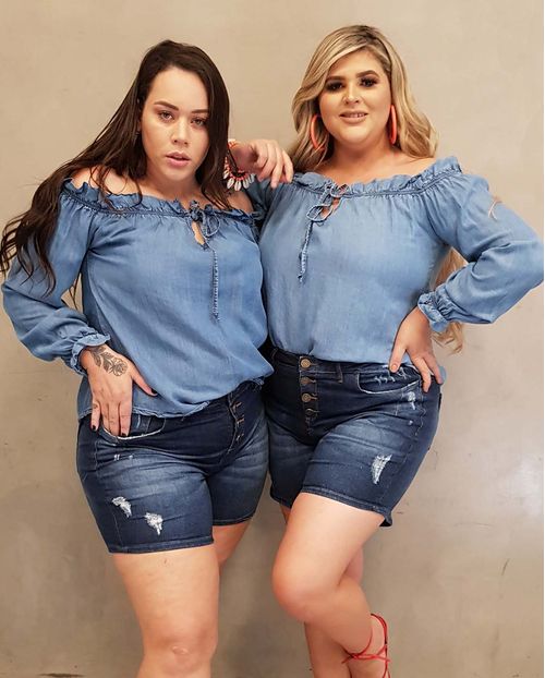 Blusa Feminina Plus Size Ombro a Ombro com Babado 16761 Unica