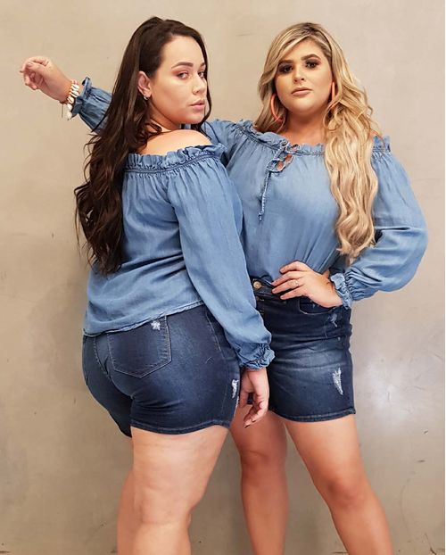 Blusa Feminina Plus Size Ombro a Ombro com Babado 16761 Unica