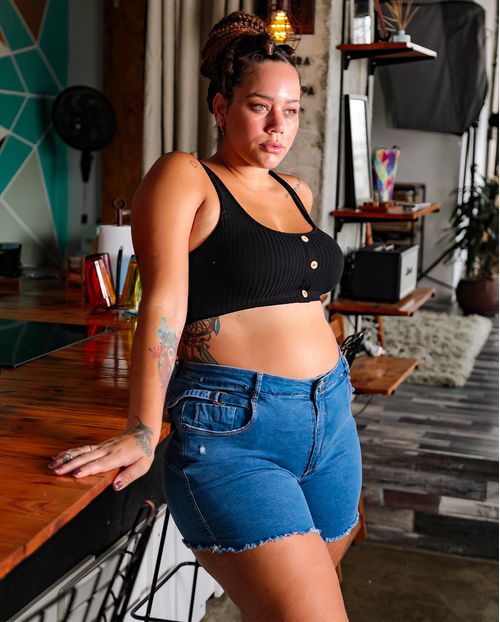 Shorts Plus C/detalhe de Fivela Meia Lua 20520 Unica