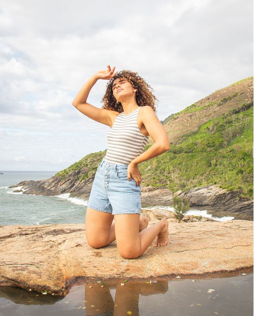 Shorts Jeans Feminino Mom Claro 20340 Unica