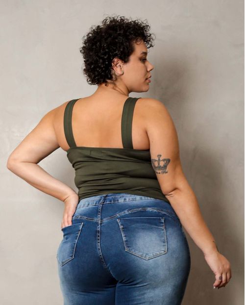 Blusa Feminina Plus Verde Regata 90081v Unica