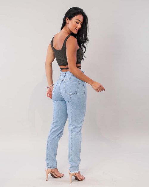 Calça Mom com Cós Diferenciado 21258 Unica