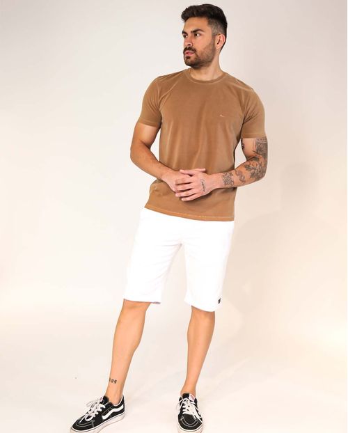 Bermuda Masculina Jogging Branca com Elástico Na Cintura - Linha Itália  21488 Branco