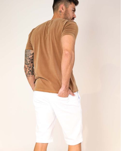 Bermuda Masculina Jogging Branca com Elástico Na Cintura - Linha Itália  21488 Branco