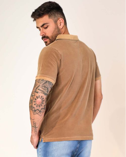 Camisa Masculina Polo Marrom Consciência   80047m Marrom