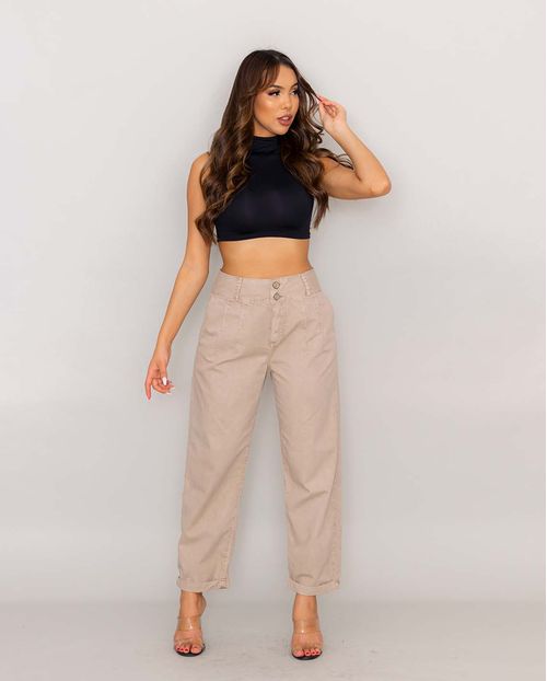 Calça Feminina Baggy Bege   21097 Unica