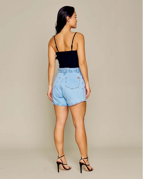 Shorts Jeans Feminina Mom Rope Claro 21108c Unica