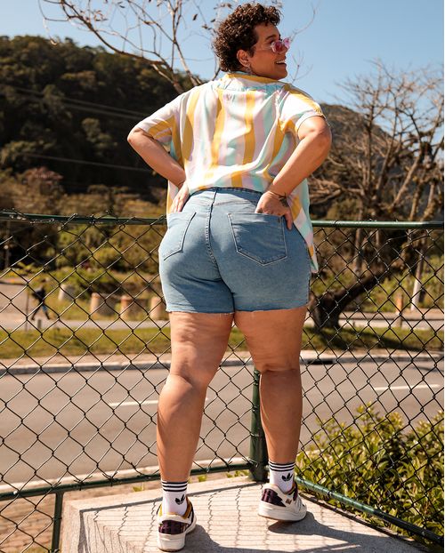 Shorts Plus Claro C/barra a Fio 21294 Clara