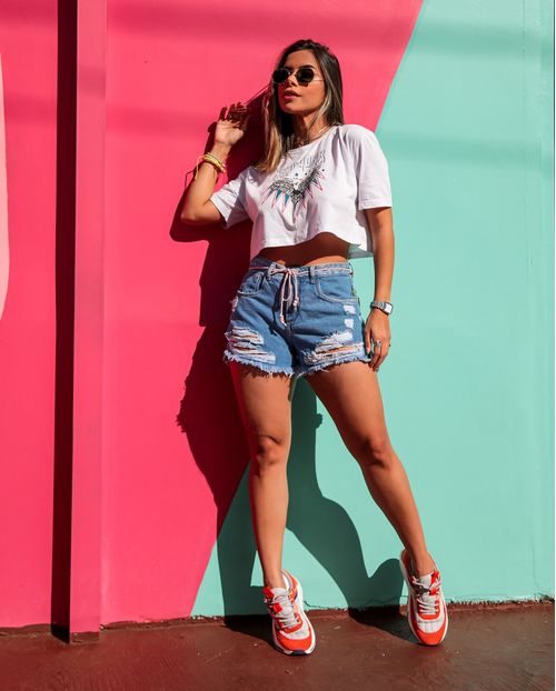Shorts Boy C/abertura Lateral e Cinto 02176 Clara