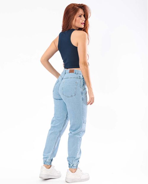 Calça Jeans Feminina Jogging Clara com Recortes 21458 Clara