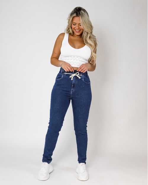 Calça Jeans Feminina Rope com Elastano   02411 Escura