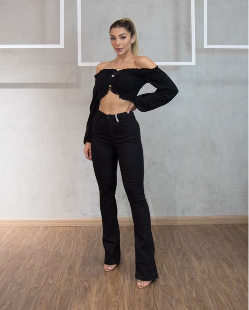 Calça Fem Flare Preto 19958 Unica