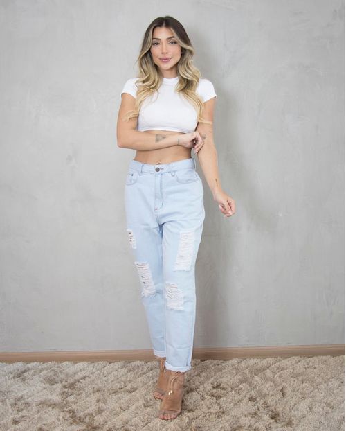 Calça Feminina Mom 101 Vibes  Consciência Jeans Coleção Iara Guimarães 19385 Unica