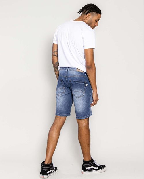 Bermuda Jeans Masculina com Elastano 22252 Escura
