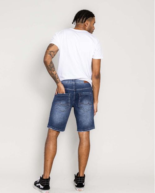 Bermuda Jeans Masculina com Elastano 22253 Escura