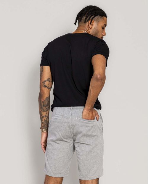 Bermuda Sarja Masculina Chino 22316 Linho Cinza