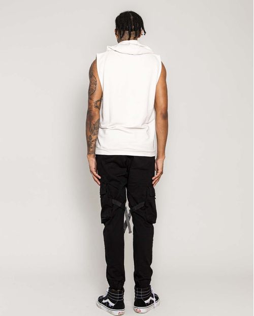 Calça Masculina Jogger Cargo com Galão de Poliester Na Perna  21875 Preto