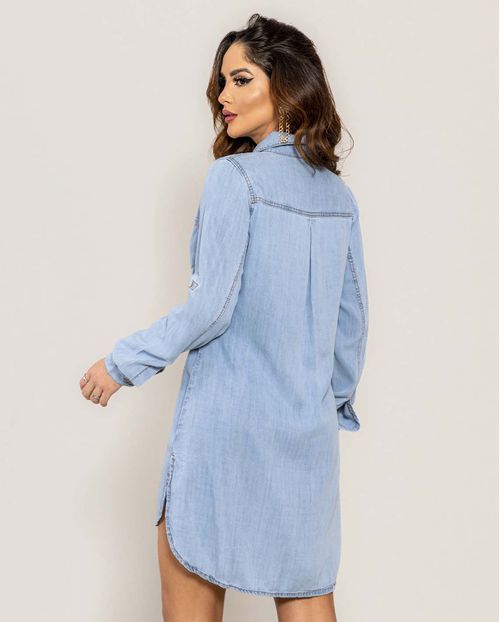 Chemise Mullet com Amarração Na Cintura  22094 Clara