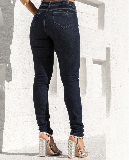 Calça Jeans Feminina Skinny Intermediaria 22374 Escura