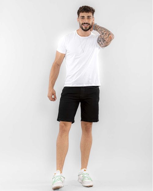 Bermuda Jeans Masculina com Elastano 22434 Preto