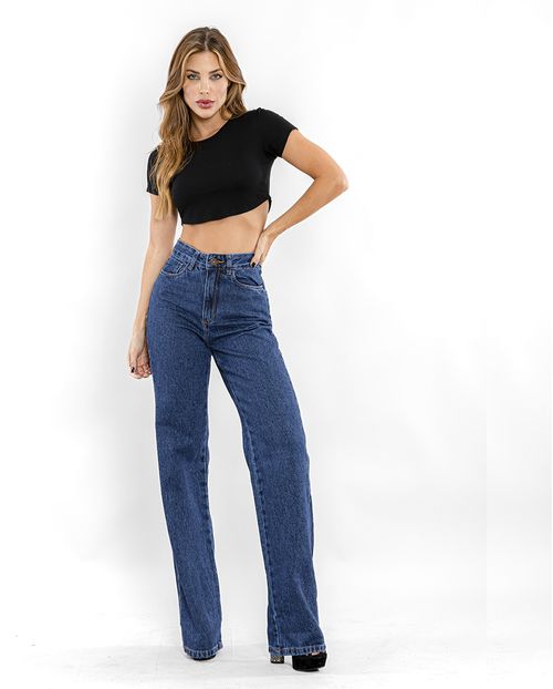 Calça Jeans Feminina Wide Leg  29001 Escura