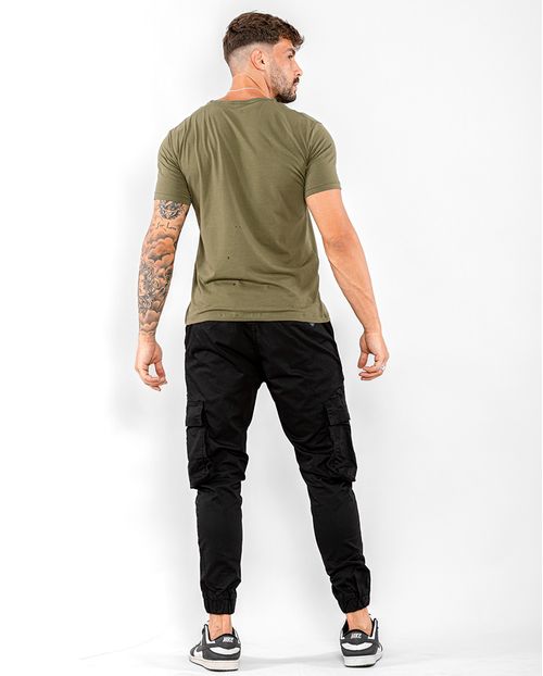 Calça Masculina Jogger Cargo Preta   22289 Preto