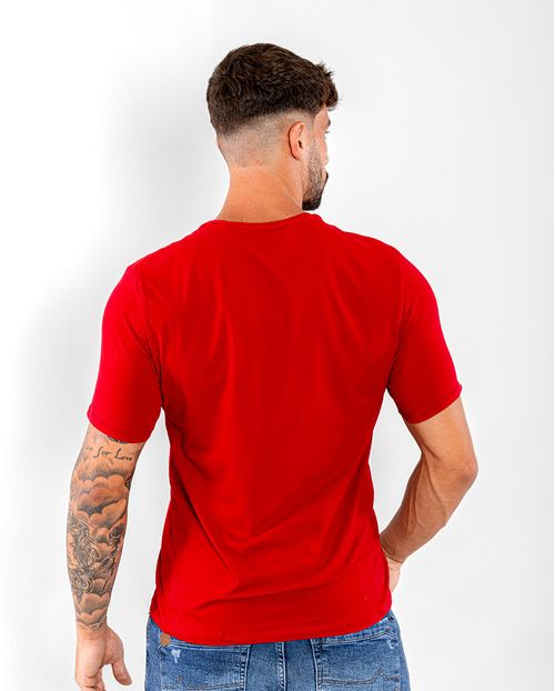 Camiseta de Algodão Egípcio Masculina Básica 90102 Vermelho