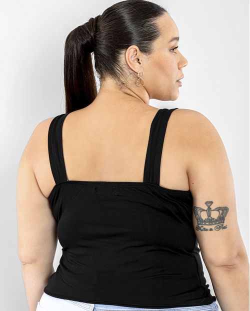 Blusa Plus Regatinha Viscolycra-90081 Preto