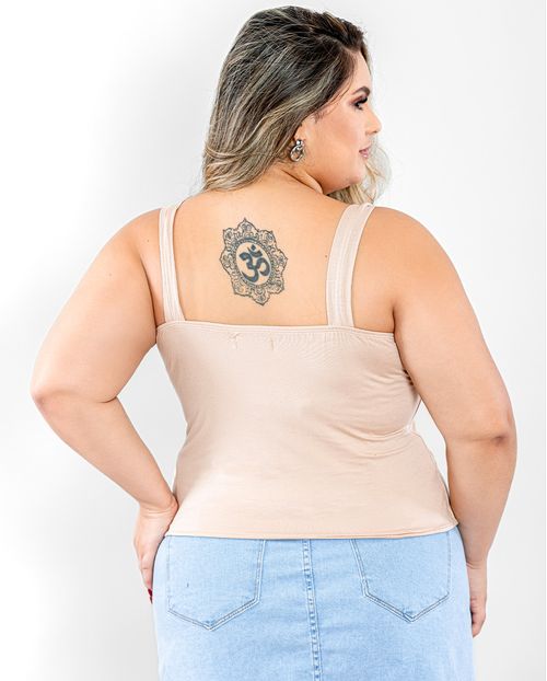 Blusa Plus Regatinha Viscolycra-90081 Bege