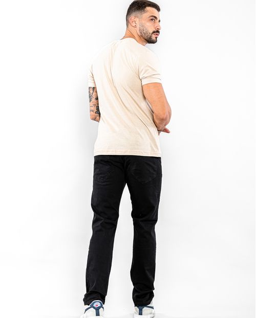 Calça Masculina Skinny Preta com Rasgo No Joelho 21886 Preto
