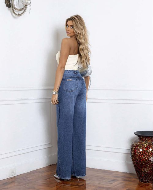 Calça Jeans Feminina Wide Leg 22272 Média