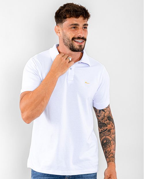 Camisa Masculina Polo Consciência 80049 Branco/amarelo