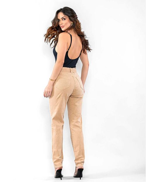 Calça Feminina Mom 00228 Caqui