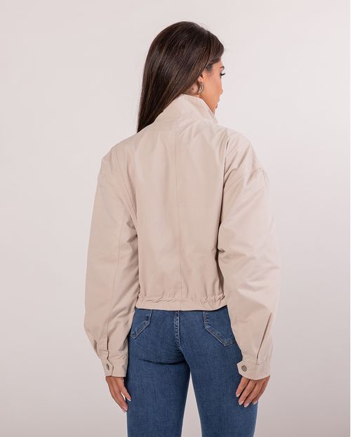 Jaqueta Sarja Feminina Cropped 90448 Cru
