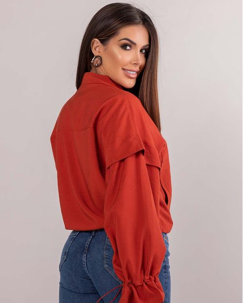 Jaqueta Viscose Bomber Feminina 90330 Vermelho
