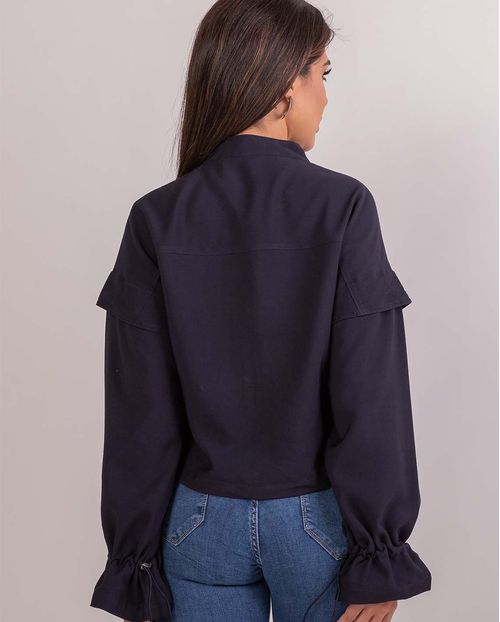 Jaqueta Viscose Bomber Feminina 90330 Azul Marinho