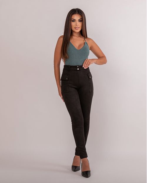Calça em Camurça Feminina com Cinto 90443 Preto