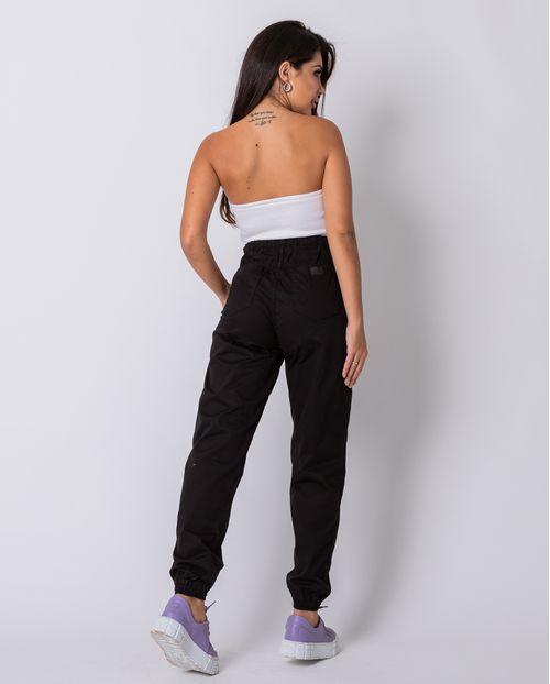 Calça Feminina Jogger Lycra Cós Largo 22133 Preto