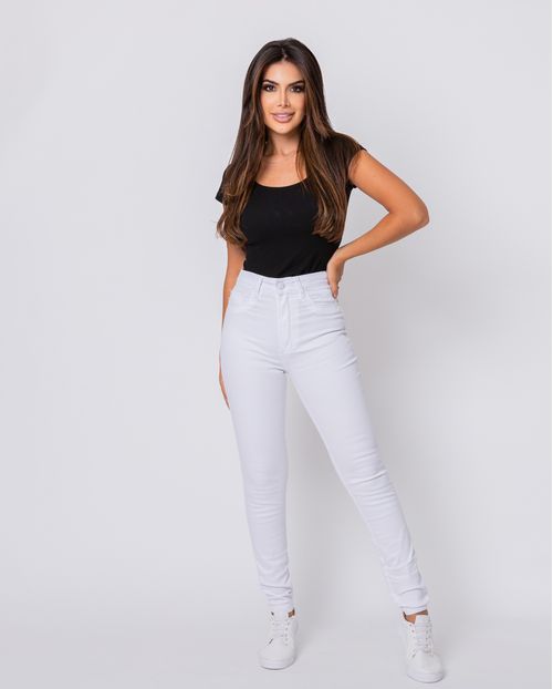 Calça Jeans Feminina Hot Básica   22512 Branco