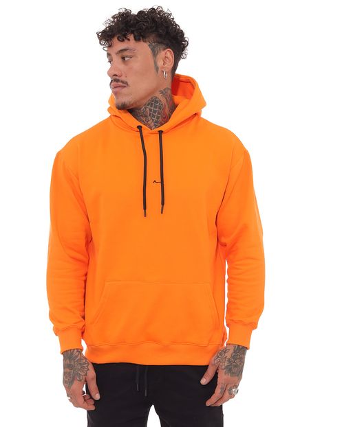 Blusa Moletom Canguru Masculina Bordada Consciencia 80060 Laranja