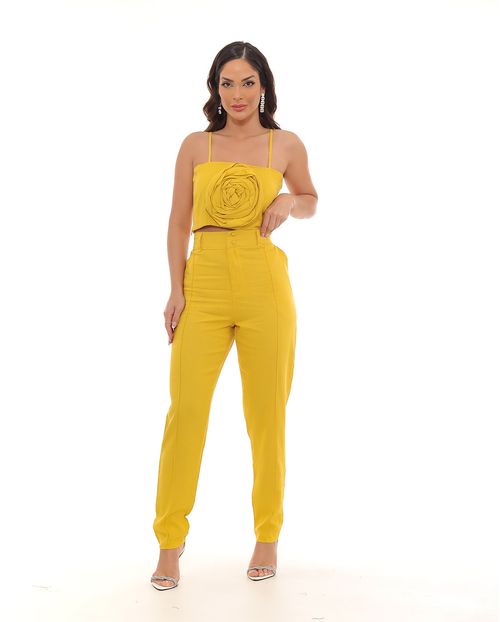 Calça  Feminina Alfaitaria com Top Uma Flor  90222 Propolis